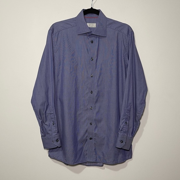 **SOLD** Eton Men’s contemporary Fit purple button down long sleeve shirt 15.5 - Picture 1 of 6